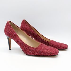 Kate Spade red pink woven heel 10 1/2